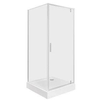 Brusehjørne <strong>Solcore</strong>  90x80 cm Krom Blank Pivot