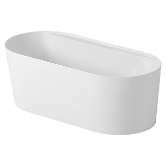 Badekar <strong>Nevora</strong>  Hvid Blank 170 cm med Hyldekant & Hvid Click-Clack Bundventil