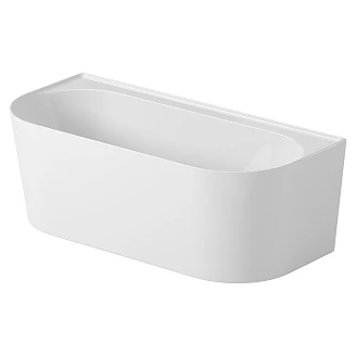Fritstående Badekar til Væg <strong>Nevora</strong>  Hvid Blank 170 cm med Hyldekant & Hvid Click-Clack Bundventil