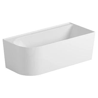 Hjørnebadekar <strong>Nevora</strong>  Hvid Blank 170 cm Højre med Hyldekant & Hvid Click-Clack Bundventil