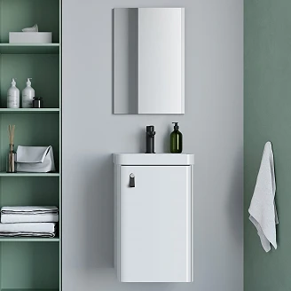 Underskab <strong>Miniq</strong>  Hvid Blank 40x35 cm med Håndvask Hvid Blank