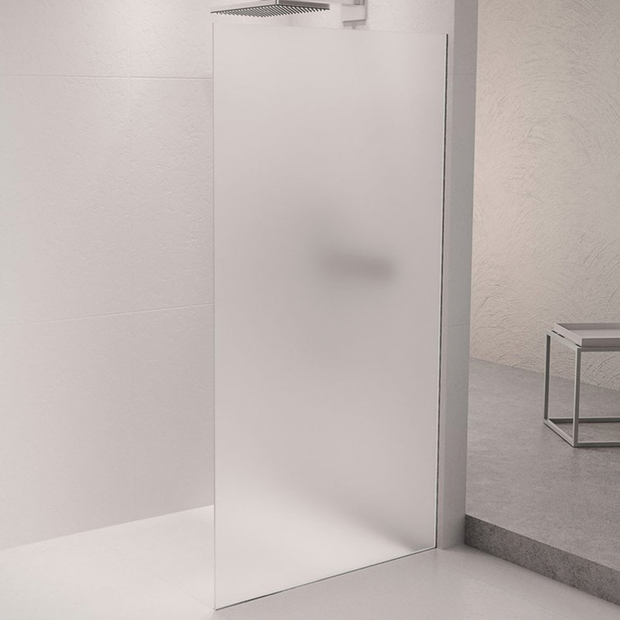 Brusevæg Nami Krom Blank 8 mm 80x210 cm Mat Glas