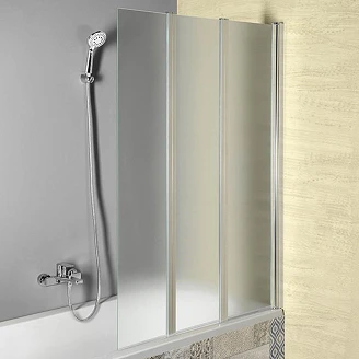 Foldbar Badekarsvæg <strong>Elodie</strong>  Krom Blank 100 cm Mat Glas