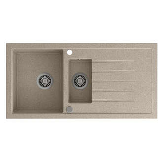 Granit Køkkenvask <strong>Terrano</strong>  Beige Mat 100x50 cm med Vandlås