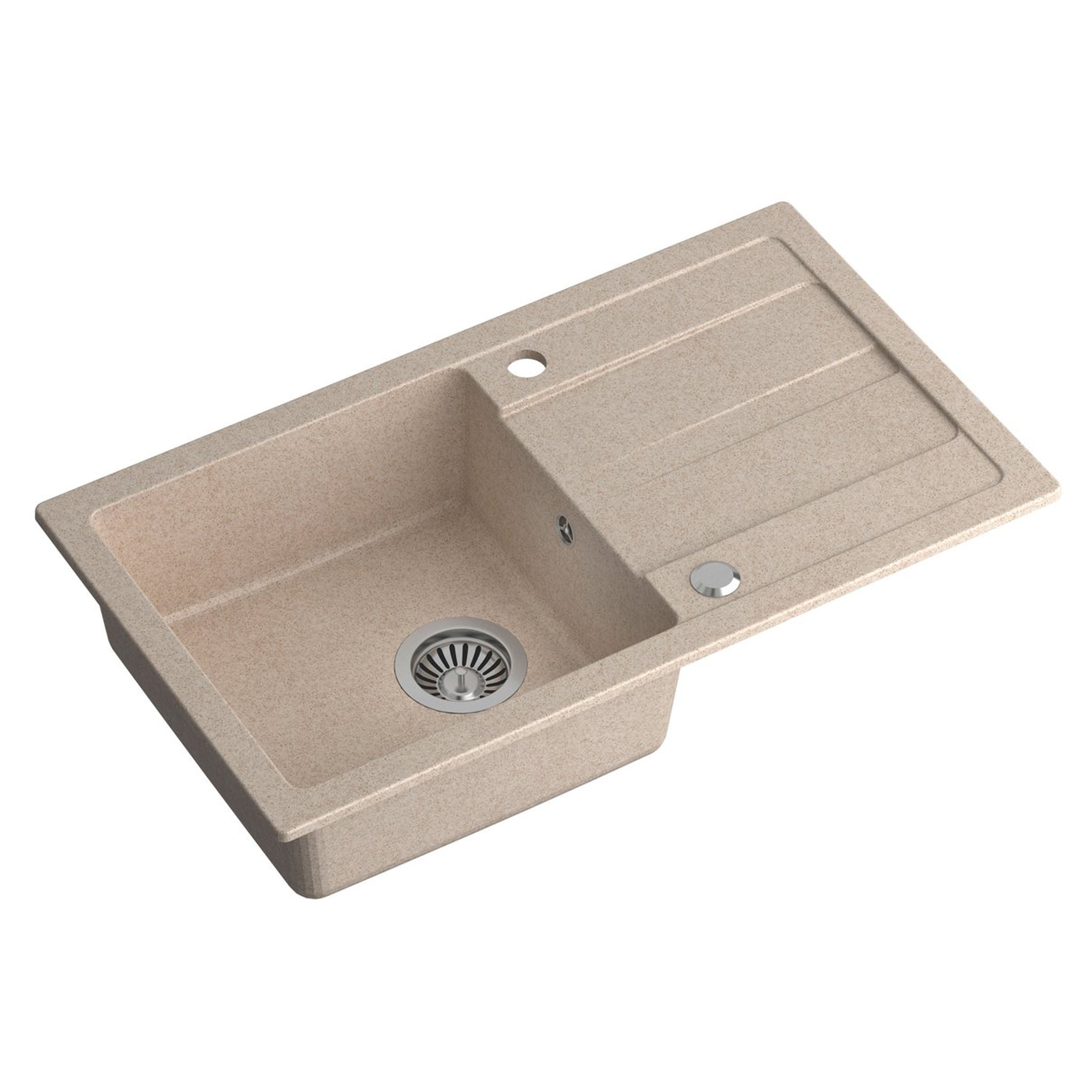 Granit Køkkenvask Avanti Beige Mat 77x44 cm med Vandlås
