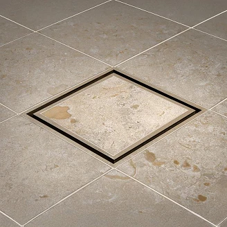 Afløbsrist <strong>Tile In Frame</strong>  147 Sandsten Mat