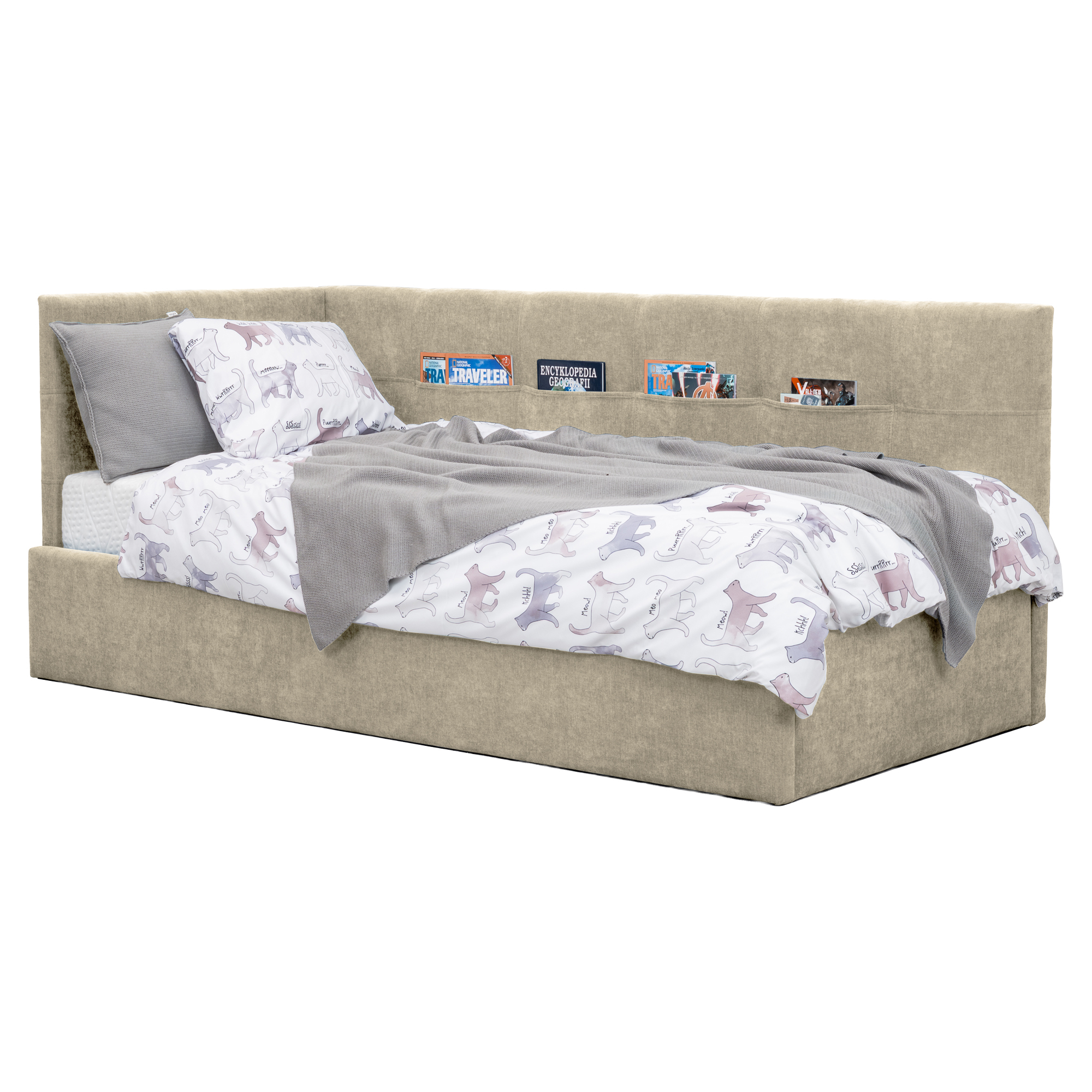 Sengestel Belon Beige med Opbevaring 90x200 cm