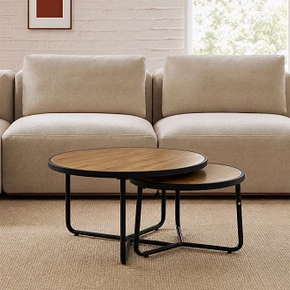 Sæt med Sofaborde Ø50 & Ø70 cm <strong>Norvi</strong>  Eg