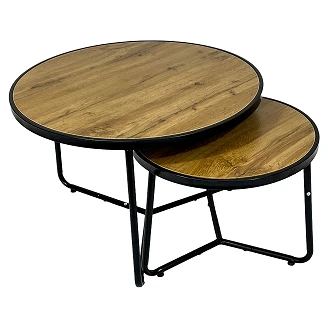 Sæt med Sofaborde Ø50 & Ø70 cm <strong>Norvi</strong>  Eg