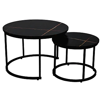 Sæt med Sofaborde Ø50 & Ø70 cm <strong>Meldre</strong>  Sort, Sort