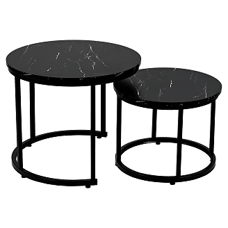 Sæt med Sofaborde Ø43 & Ø53 cm <strong>Falke</strong>  Sort, Sort