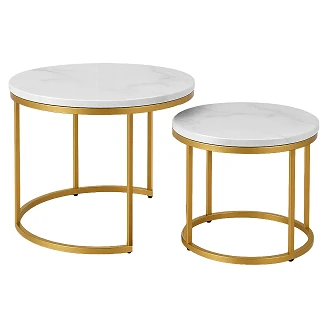 Sæt med Sofaborde Ø43 & Ø53 cm <strong>Grynlo</strong>  Marmor