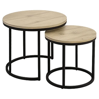 Sæt med Sofaborde Ø43 & Ø53 cm <strong>Blynza</strong>  Sonoma