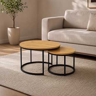 Sæt med Sofaborde Ø50 & Ø70 cm <strong>Strello</strong>  Eg