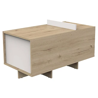 Sofabord Levio Hvid, Royal Eg 91x48 cm
