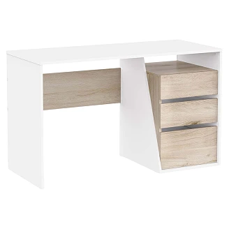 Skrivebord <strong>Haldor</strong>  Lyst Træ, 3 Skuffer 127x55 cm