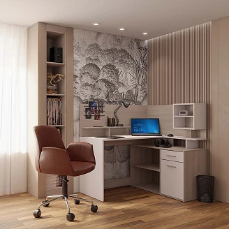 Skrivebord <strong>Melina</strong>  Hvid, Shanon Eg 122x116 cm