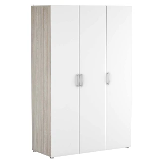 Garderob <strong>Noxo</strong>  Shannon Eg, Hvid, 3 Låger 2/3 Bøjlestang 1/3 Hylder 119x51 cm