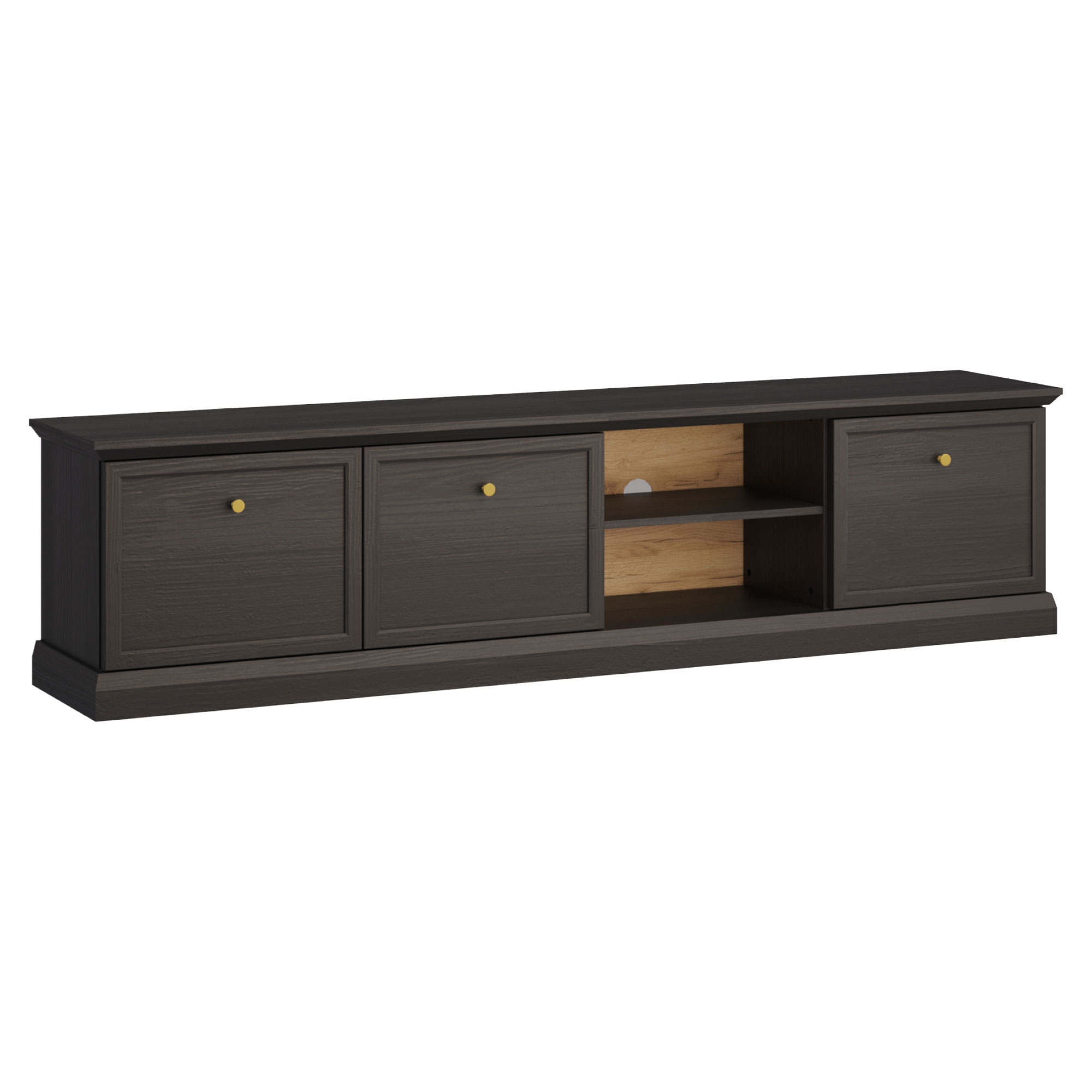 TV-Bord Halma Sort Grafit, Artisan Eg 39.5x206 cm