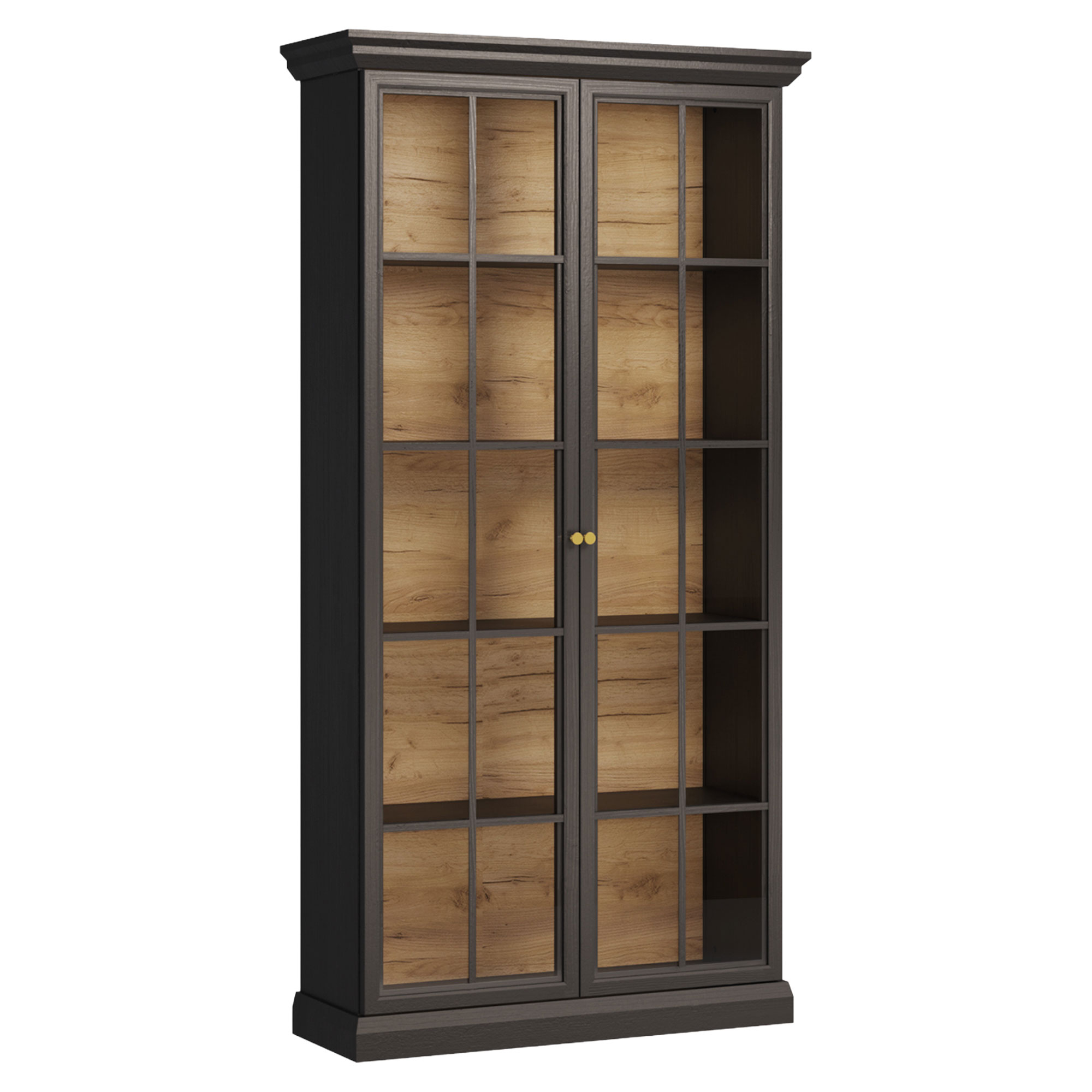 Vitrineskab Halma Sort Grafit, Artisan Eg 40.5x102.5 cm