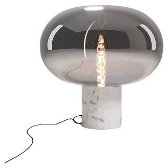 Bordslampa <strong>Vrena</strong>  Svart Marmor, Rökigt Glas