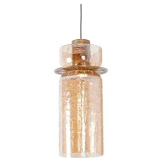 Pendellampe <strong>Junsele</strong>  Cylinder Messing, Ravfarvet Glas