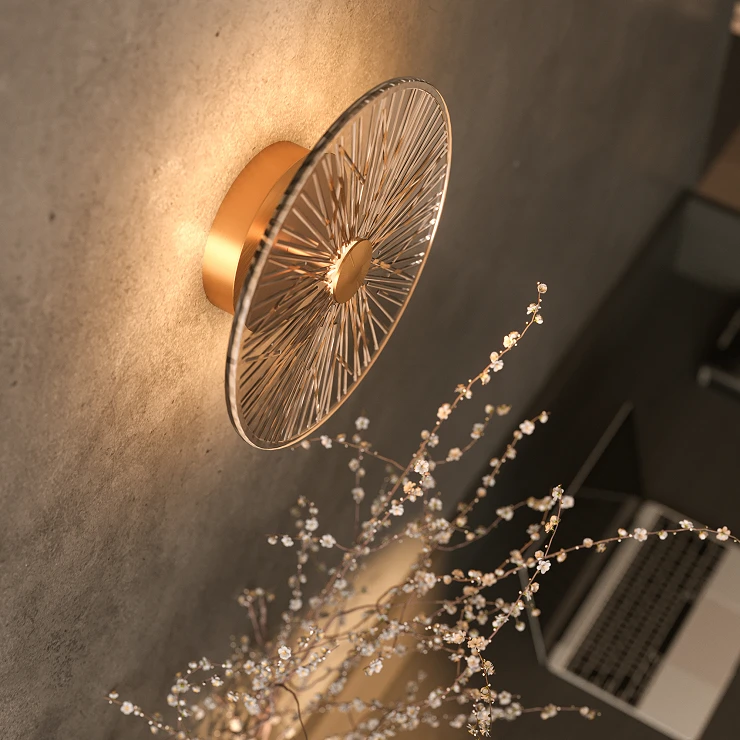 Vägglampa Positano Guld, Bärnsten