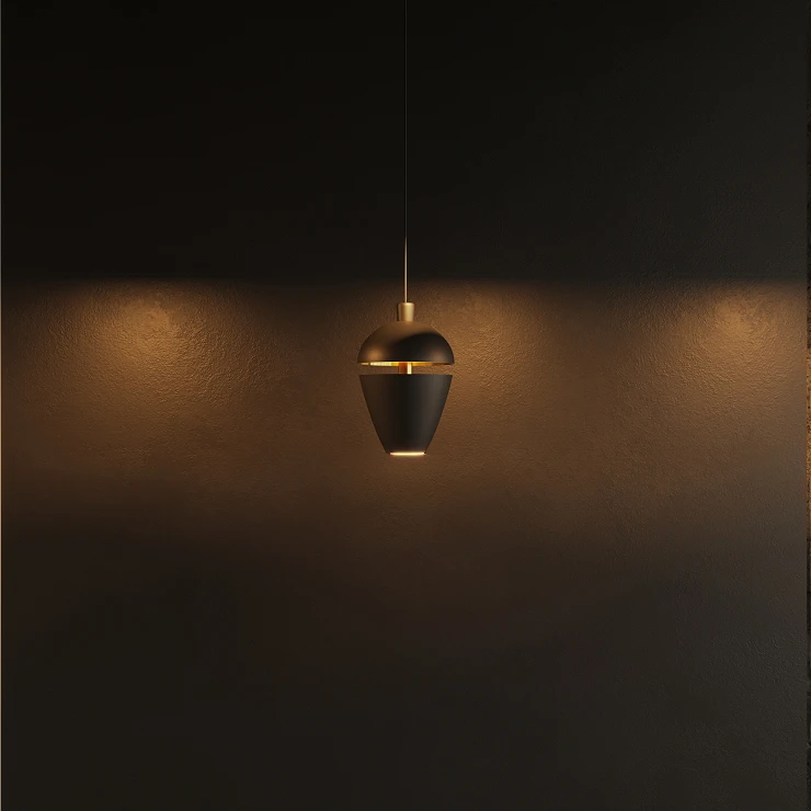 Hängande Lampa Järna Svart, Guld V1