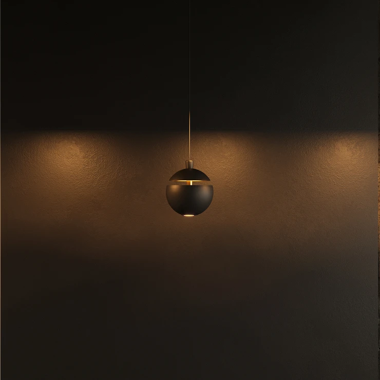 Hängande Lampa Järna Svart, Guld V2