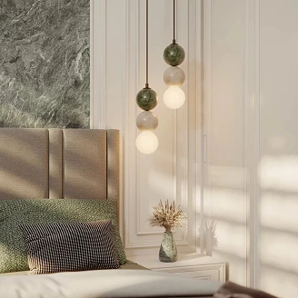 Hängande Lampa Positano Svart, Beige