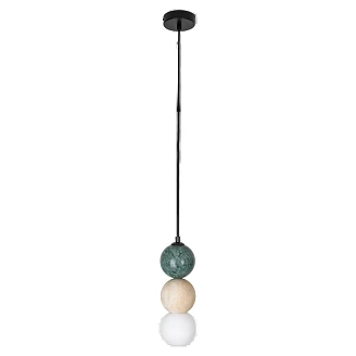 Hängande Lampa Positano Svart, Beige