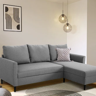 Hjørnesofa <strong>Vindre</strong>  Malmö Musgrå med Vendbar 192 cm