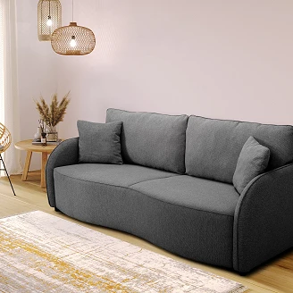 Sovesofa <strong>Lundra</strong>  Style Antracit med Opbevaring 215 cm