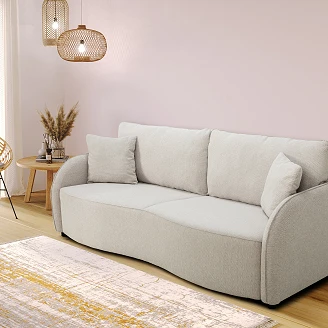 Sovesofa <strong>Lundra</strong>  Style Beige med Opbevaring 215 cm