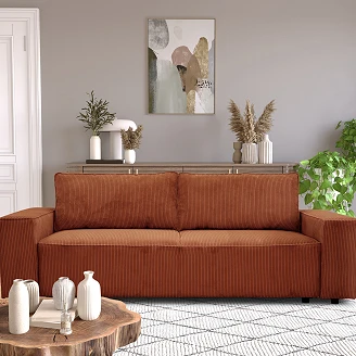 Sovesofa <strong>Velmi</strong>  Lincoln Terrakotta med Opbevaring 239 cm