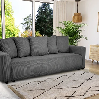 Sovesofa <strong>Brelva</strong>  Lincoln Antracit med Opbevaring 228 cm