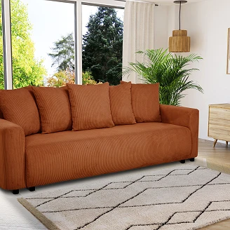 Sovesofa <strong>Brelva</strong>  Lincoln Terrakotta med Opbevaring 228 cm