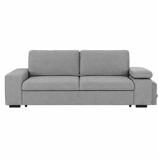 Sovesofa <strong>Flända</strong>  Boston Askegrå med USB & Skammel 254 cm