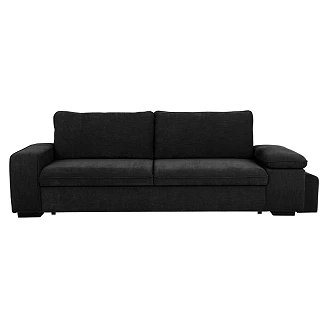 Sovesofa <strong>Flända</strong>  Boston Sort med USB & Skammel 254 cm