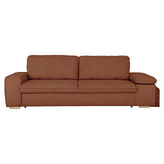 Sovesofa <strong>Flända</strong>  Lincoln Terrakotta med USB & Skammel 254 cm