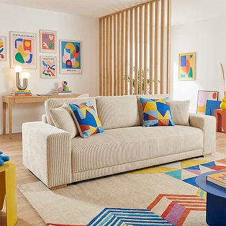 Sovesofa <strong>Teldra</strong>  Lincoln Perlegrå med USB, Skammel & Opbevaring 249 cm