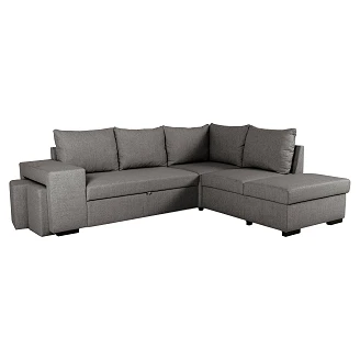 Hjørnesofa <strong>Nordastr</strong>  Neve Antracit med USB & 2 skamler 247 cm