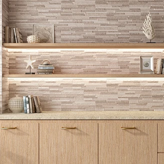 Vægflise <strong>Maren</strong>  Beige Mat-Relief 17x52 cm