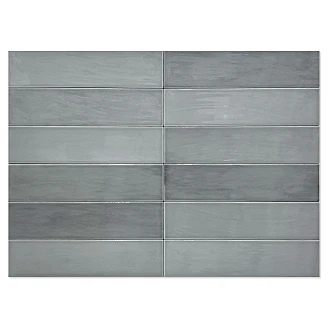 Klinker <strong>Zellige Mayolica</strong>  Grå Blank 7x28 cm
