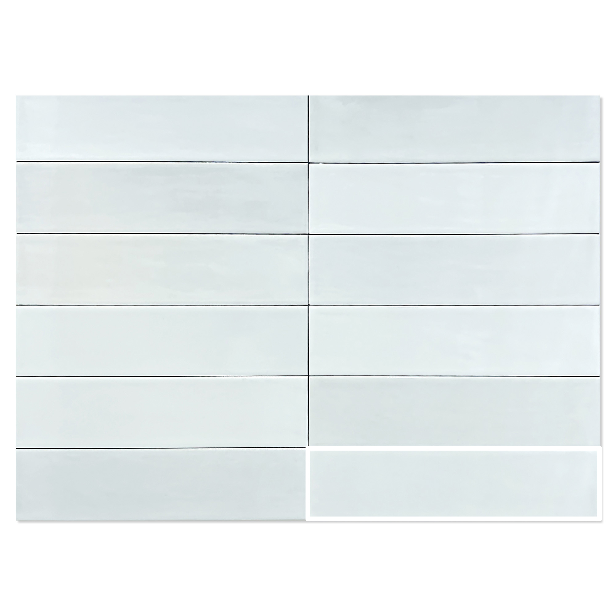 Klinker Zellige Mayolica Hvid Blank 7x28 cm