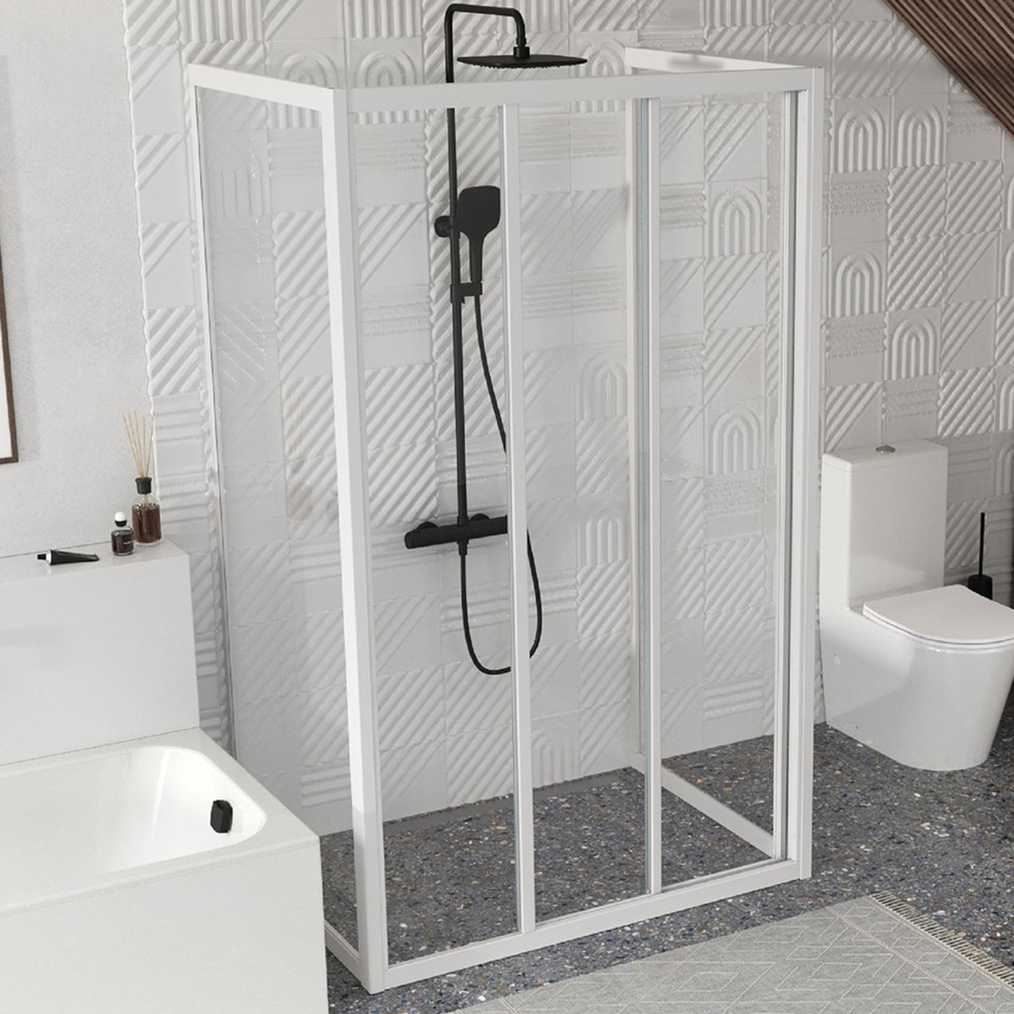 Ravak Brusekabine Supernova 90x90 cm Hvid Mat