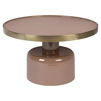 Zuiver Sofabord Glam Pink, Guld Ø60 cm