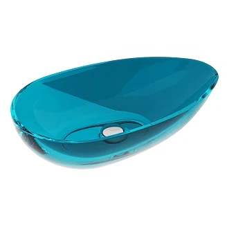 Håndvask <strong>Brillant</strong>  Dyb Turkis 60 cm med Krom Pop-up Bundventil