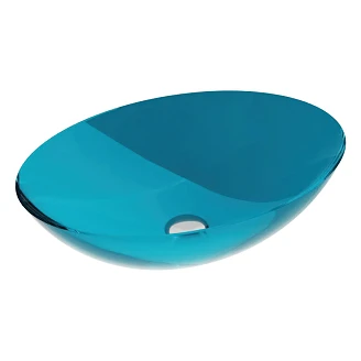 Håndvask <strong>Brillant</strong>  Dyb Turkis 50 cm med Krom Pop-up Bundventil