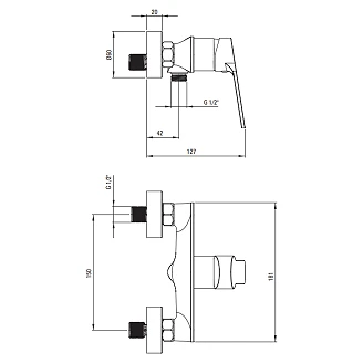 Brusearmatur Loco Krom Blank